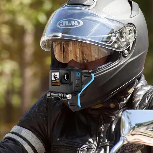 Vista 6 de Soporte de barbilla para GoPro Action Camera Go Pro motocicleta correa accesorio de cara completa casco rinoceronte accesorios para GoPro Hero 13 12