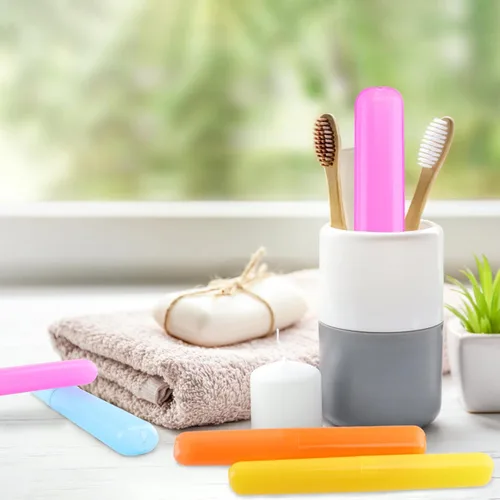 Vista 6 de NICEMOVIC Soporte para cepillos de dientes, 120 piezas, plástico portátil, a prueba de polvo, transpirable, para interiores y exteriores, viajes