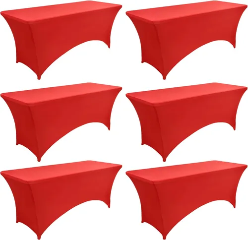 Vista 45 de Paquete de 2 Cubiertas de Mesa de Spandex de 4 pies para Mesas Plegables Rectangulares - Manteles Elásticos Ajustados Resistentes a las Arrugas