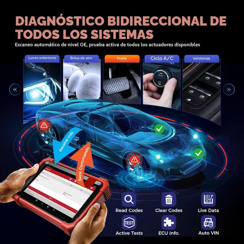 Vista 5 de Lanzamiento X431 CRP919XBT OBD2 escáner, herramienta de escaneo bidireccional inalámbrico 2026 ECU Coding, 35+ Services, All Systems Diagnostic