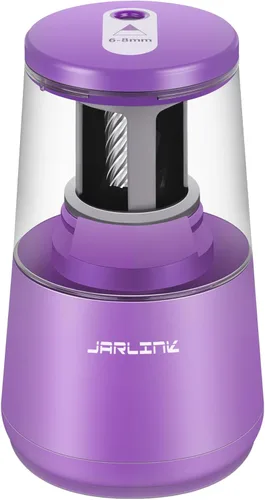 Vista 12 de Jarlink - Sacapuntas eléctrico con hoja de alta resistencia para afilar rápidamente y parada automática para lápices número 2 y de colores (6-8 mm)