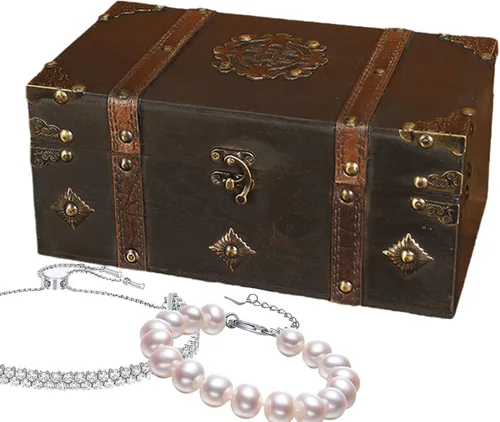 Vintage Wooden Chest Boxes, Wooden Treasure Chest Box, Superiior Vintage Storage Box, Wooden Decorative jewelry Boxes with Classic European Design,