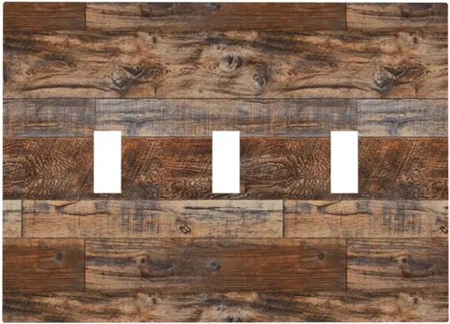 Vista 19 de Cubierta de placa de pared dúplex para dispositivo eléctrico de 1 cuadrilla, madera blanca y gris, puerta de granero, tablón de madera rústica