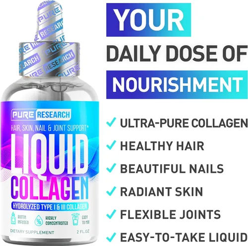 Vista 3 de Péptidos de colágeno líquido con biotina, soporte para el cabello, la piel, las uñas y las articulaciones, colágeno, biotina, gotas de absorción