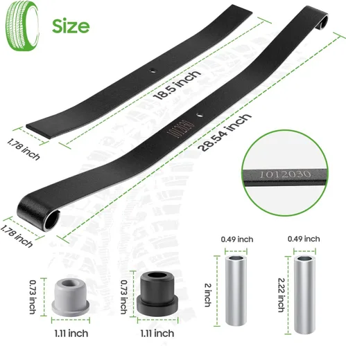 Vista 7 de 10L0L Golf Cart Front Leaf Spring Kit for Club Car DS & Precedent, Standard/Heavy Duty Leaf Spring with Bushings & Sleeves, Replace OEM 1012030