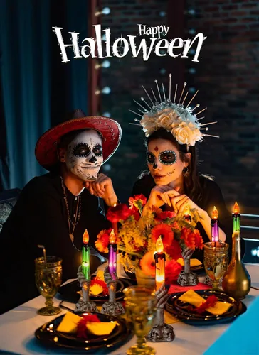 Vista 3 de Decoraciones de Halloween, paquete de 6 estacas de velas iluminadas, con manos de esqueleto, impermeable, funciona con pilas, con temporizador, se