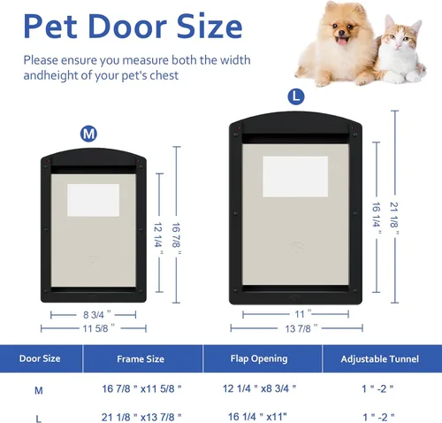 Vista 6 de Puerta para perros grandes [Classicmacher], puerta con marco negro para perros grandes, puerta de plástico resistente para perros grandes y mascotas