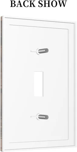 Vista 4 de Cubierta de interruptor de luz de palanca individual de madera marrón, placa de pared de 1 cuadrilla, placa frontal eléctrica para baño, cocina