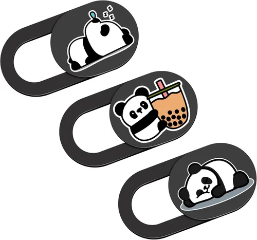 Vista 17 de Funda deslizante para cámara de laptop, 0.02 pulgadas, ultradelgada, linda con diseño de panda, para MacBook Pro, laptops, smartphone, Mac, PC