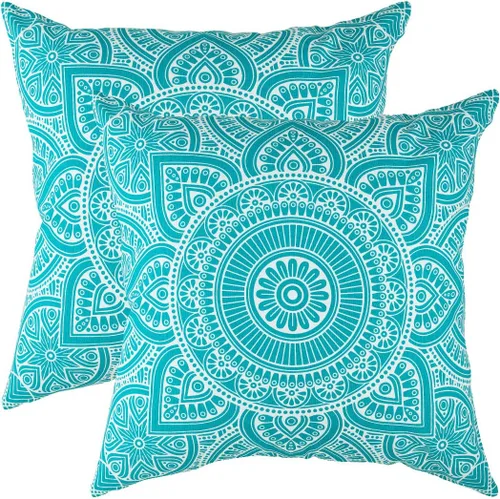 Vista 10 de TreeWool - Juego de 2 fundas para almohadas decorativas, diseño caleidoscopio, almohadas de cojín, cubierta deslizante para almohada y para el sofá