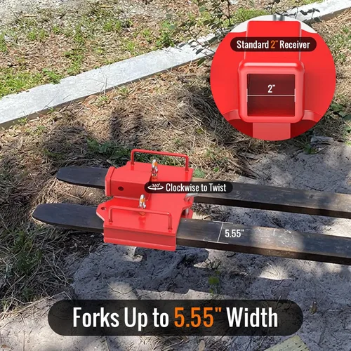 Vista 6 de Accesorio de enganche de remolque de montacargas con abrazadera para montacargas de 2 pulgadas, receptor de enganche de remolque de carretilla