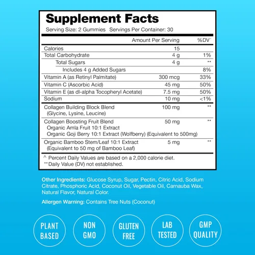 Vista 3 de NutraChamps Paquete de 2 gomitas de biotina y gomitas potenciadoras de colágeno