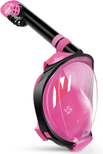 Vista 23 de Greatever G2 - Máscara de esnórquel de cara completa con el moderno sistema de parte superior seca, plegable, con visión panorámica de 180 grados