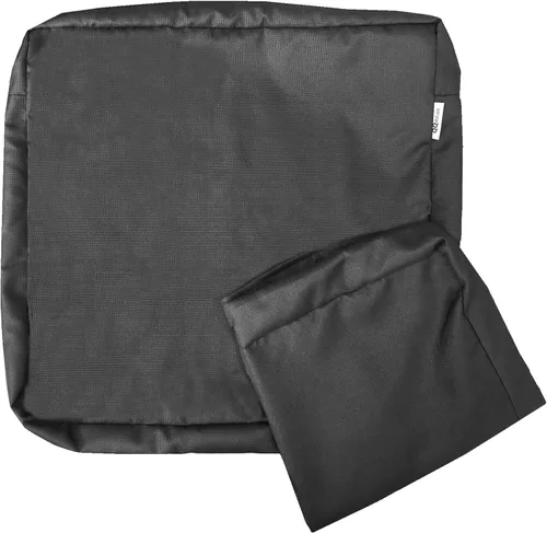 Vista 11 de Juego de 4 fundas de cojín impermeables para exteriores de 18" x 16" x 4", solo fundas de repuesto con cremallera para muebles de patio, sofá, sofá