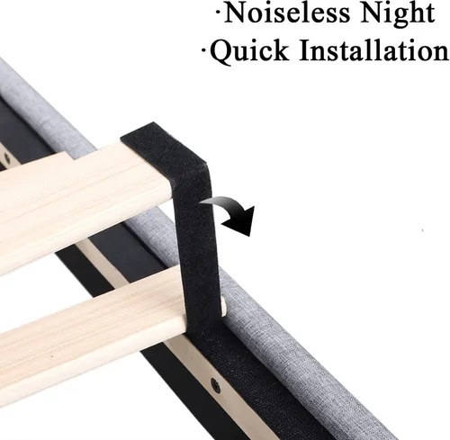 Vista 7 de Feonase Base de cama tamaño King con puertos tipo C y USB base de cama tapizada con cabecera de almacenamiento con respaldo alado soporte