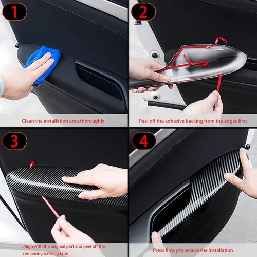Vista 7 de YOUTOOCAR Panel de interruptor de ventana de puerta compatible con accesorios Chevy Trailblazer 2020-2025 (patrón de fibra de carbono)