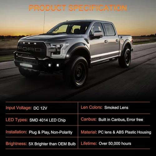 Vista 5 de POPMOTORZ Conjunto de 4 Luces LED Marcadoras Laterales de Guardabarros, 2 Luces Blancas de Extensiones de Guardabarros Delanteros y 2 Lámparas