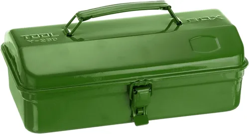 Vista 10 de HARFINGTON Caja de Herramientas 11.4" Caja de Herramientas de Acero Portátil Estilo Techo de Cadera con Cierre de Pestillo de Metal Cofre de Blanco