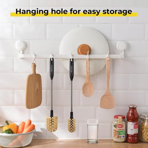 Vista 4 de Cepillo para botella de agua, limpiador de botellas de agua y cepillo para pajilla, cepillo de limpieza de 15 pulgadas, cepillo de botella de 15