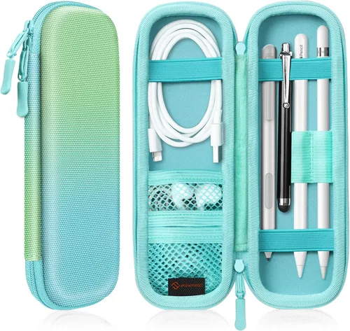 Vista 13 de Fintie Funda Porta Lápiz para Apple Pencil Pro, Apple Pencil (USB-C / 1ª / 2ª Generación), Funda de Bolsillo de Cuero PU Compatible con Lápiz, Cable