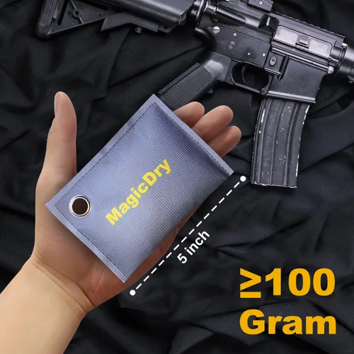 Vista 5 de Paquete desecante recargable de 3.53 oz para 8, bolsas absorbentes de humedad para armario, deshumidificador de cajas fuertes para armas, bolsa