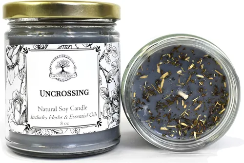 Uncrossing - Vela de hechizo de soja de 9 onzas | Hexes, maldiciones, maldiciones, rituales de negatividad y purificación | Hoodoo Wiccan Pagan