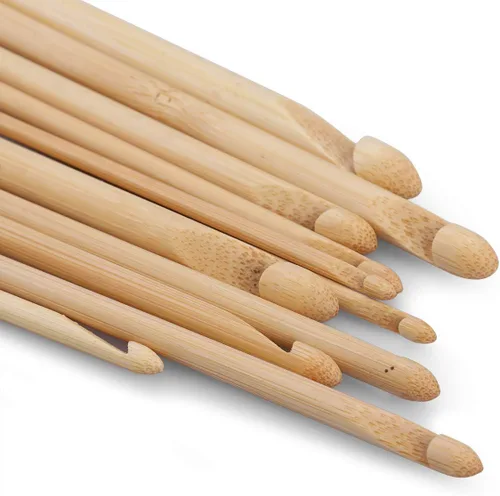 Vista 7 de Ganchos de ganchillo de bambú afganos tunecinos, kit de agujas de tejer de punto con mango de un solo punto, tamaño 0.118-0.394 in, 9.84 pulgadas