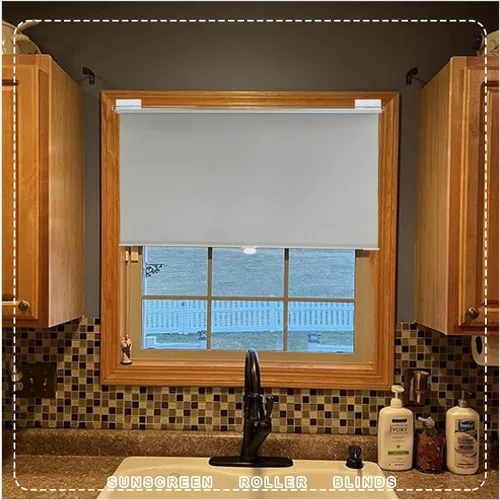 Vista 6 de Cortinas opacas de tela con ventosa, persianas enrollables inalámbricas para tragaluz, persianas enrollables, 80% opacas, gris claro, cortinas Negro