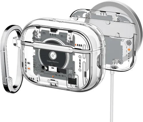 Vista 9 de Spigen Funda ultra híbrida diseñada para AirPods Pro de 2ª generación 2022/2023 (cable USB-C/Lightning), transparente