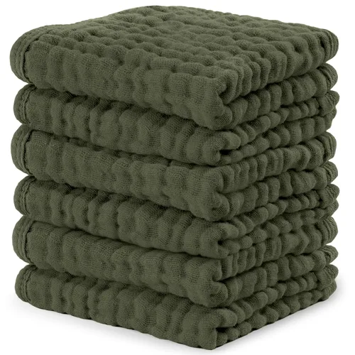 Vista 13 de Comfy Cubs - Paquete de 10 trapos de muselina para eructos, 20 x 10 pulgadas, grandes, de 6 capas, ultra absorbentes, 100 % algodón para babero