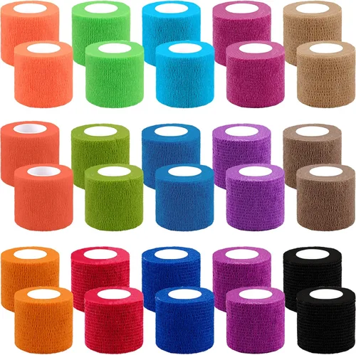 Vista 15 de BQTQ 30 rollos de vendajes autoadhesivos de 3 pulgadas, vendajes autoadhesivos de 3 pulgadas, vendaje elástico para esguinces de hinchazón de muñeca