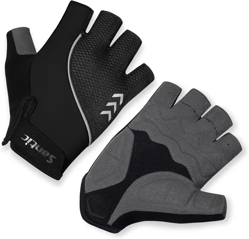 Santic Guantes de ciclismo, guantes de ciclismo de medio dedo, guantes de conducción en carretera con almohadilla antideslizante que absorbe los