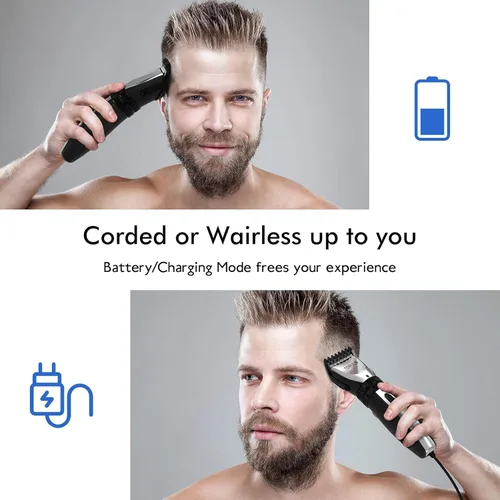 Vista 3 de Cortapelos Cortapelos profesional para hombres, cortapelos para hombre para cortar el cabello, recortadora eléctrica de pelo con kit de corte