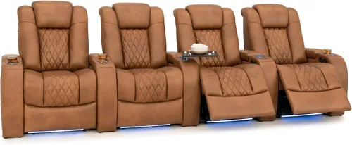 Vista 143 de Seatcraft Asiento de cine en casa Diamante Reclinable Individual Rojo