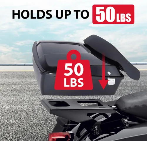 Vista 3 de Portaequipajes desmontable, compatible con Harley Davidson Touring Street Glide/Electra Glide/Road Glide/Road King 2014-2021, negro