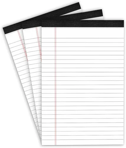 Paquete de 3 blocs de notas de 5 x 8 pulgadas, bloc de notas pequeño, bloc de notas legales con rayas universitarias, bloc de notas con rayas