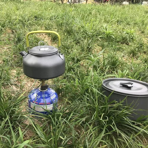 Vista 7 de DESERT & FOX Mini estufa de camping ultraligera, 2600 W de potencia de aleación de titanio plegable automática herramienta de utensilios de cocina