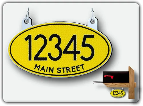 Vista 18 de Letrero reflectante para colgar en buzón de correo, doble cara