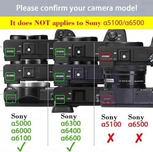 Vista 2 de iDaPro Protector de pantalla para Sony Alpha A6600 A6400 A6300 A6100 A6000 A5000 y cordón de mano [3+1 unidades] Vidrio templado fácil instalación