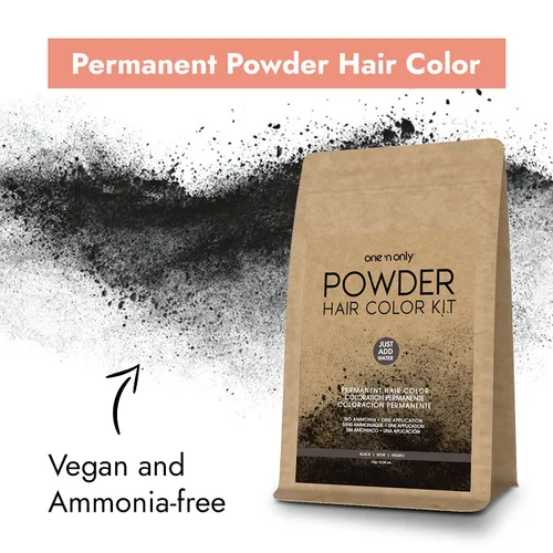 Vista 4 de One N' Only - Kit de tinte en polvo para el cabello, negro, color permanente en una sola aplicación, cobertura de cabello 100 % gris sin