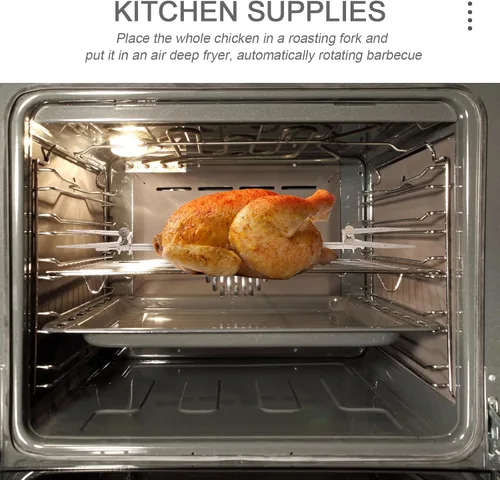 Vista 5 de DOITOOL Accesorios de horquilla para freidora de aire, tenedor giratorio de acero inoxidable para cesta de parrilla de cocina, repuesto de cesta