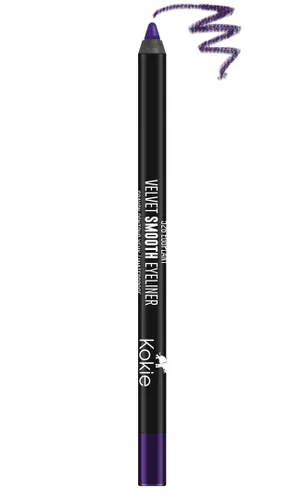 Vista 9 de Kokie Cosmetics Lápiz delineador de ojos impermeable de terciopelo suave, azul brillante, 0.042 onzas