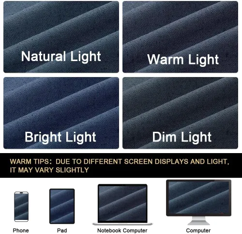 Vista 381 de PrinceDeco Cortinas con textura de lino 100% opacas de 64 pulgadas de largo, juego de 2 paneles de cortinas de lino opacas con forro aislante Arena