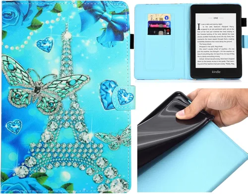 Vista 9 de Funda para Kindle Paperwhite, ranuras para tarjetas ligeras y delgadas con funda de encendido y apagado automático para Amazon Kindle Paperwhite