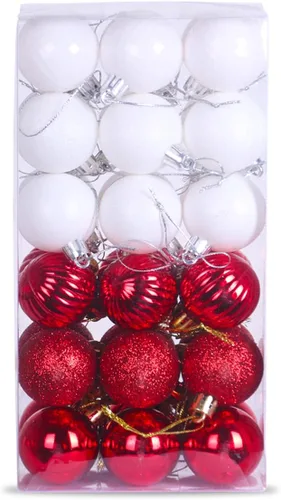 Vista 42 de Bolas pequeñas de Navidad doradas de 1.6 pulgadas, adornos de decoración para árbol de Navidad, bolas colgantes inastillables para decoraciones