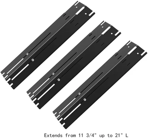 Vista 2 de Placa de calor universal ajustable para parrilla de gas, protector de placa de calor de acero porcelánico, barra saborizadora, se extiende de 11.75