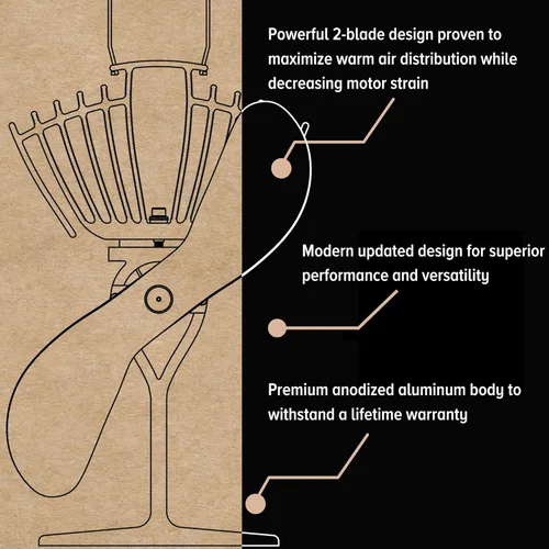 Vista 4 de Ecofan AirMax Ventilador a calor, para horno a leña, grande, hecho en Canadá., NA, Negro (Black Blade), L