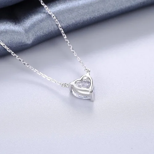 Vista 3 de Bo&Pao Collar de plata de ley 925 con circonita cúbica, 18 pulgadas, ajustable, Circonia cúbica
