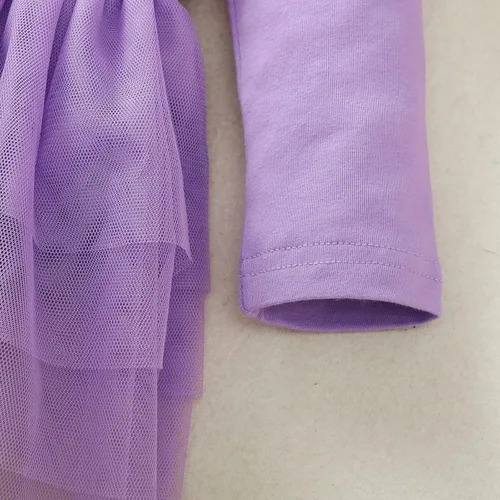 Vista 8 de Conjunto de mameluco de manga con volantes para bebé, para recién nacido, falda tutú sólida, conjunto con diadema