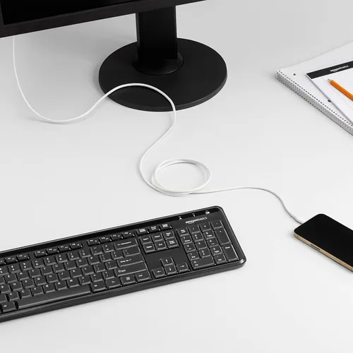 Vista 8 de Amazon Basics Cable de carga USB-A a Lightning ABS con certificación Mfi para iPhone de Apple, iPad, 6 pies, blanco, 1 paquete